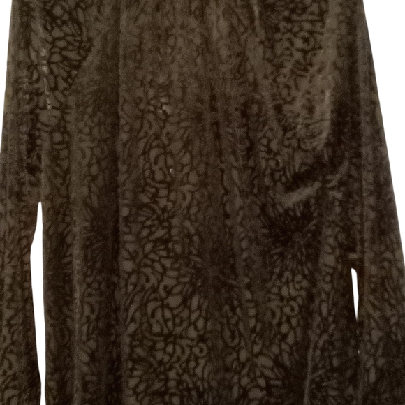 Intro. - NWT Black Velvet Burnout, Button Up, Long Sleeve Elastic Cuffs, Stretch - Picture 10 of 14